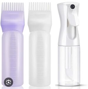 Spray Bottle and Hair Dye/0il Brush Set Reusable Plastic Hair